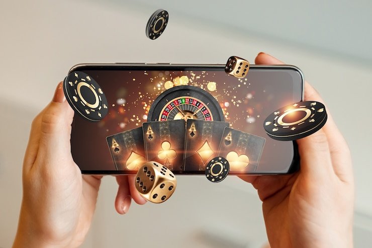 Antarmuka aplikasi mobile dolantoge dengan menu sportsbook dan live dealer
